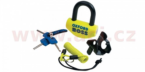 zámek kotoučové brzdy Boss, OXFORD - Anglie (žlutý/černý, průměr čepu 14 mm)